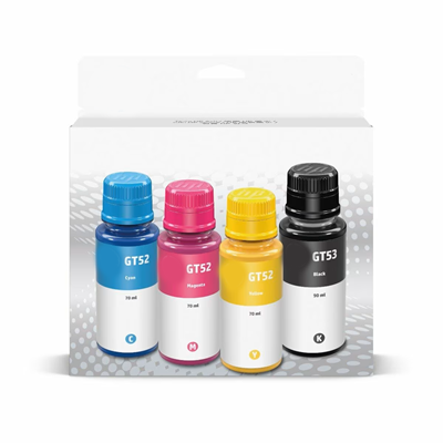 Refurbished for Printer GT53/GT52 Ink Bottle Combo 4-Colors